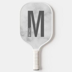Palas De Pickleball Monograma y nombre negrita personalizado moderno