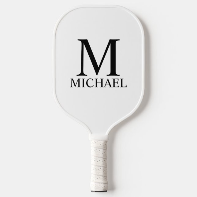 Palas De Pickleball Monograma y nombre personalizados clásicos (Anverso)