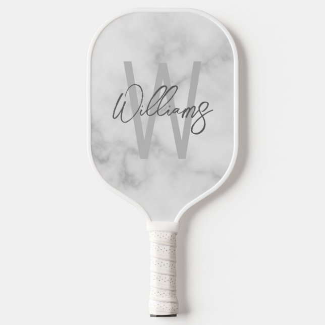 Palas De Pickleball Monograma y nombre personalizados de escritura mod (Anverso)