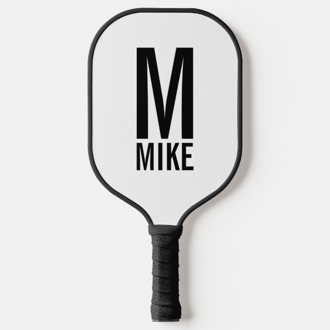 Palas De Pickleball Monograma y nombre personalizados modernos (Anverso)