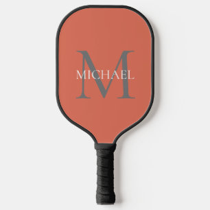 Palas De Pickleball Monograma y nombre personalizados Terracotta