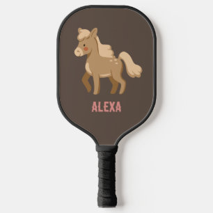 Palas De Pickleball Monogramado Chica de caballos ecuestres Pony Perso