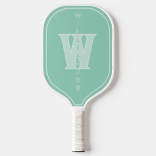 Palas De Pickleball Monogramado con nombre vertical en marinero