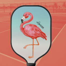 Palas De Pickleball Monogramado de flamenco rosado