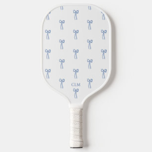 Palas De Pickleball Monogramado pequeño azul de vaca