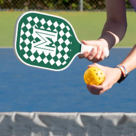 Palas De Pickleball Monogramado Verde y Blanco Patterado