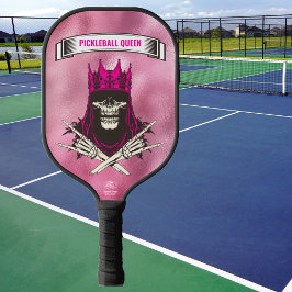 Palas De Pickleball Monogramo de la Reina Rosa de las Baloncestas