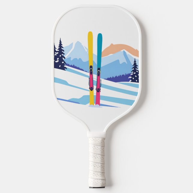 Palas De Pickleball Montaña de esquí de invierno (Anverso)
