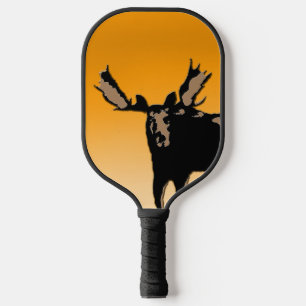 Palas De Pickleball Moose al atardecer - Original Wildlife Art
