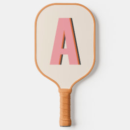 Palas De Pickleball Mopgrafía retro rosa y Naranja Monograma inicial