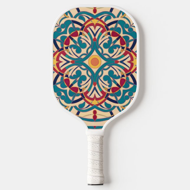 Palas De Pickleball Mosaico andaluz mínimo, Mandala-Pattern (Anverso)