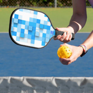 Palas De Pickleball mosaico de cuadros de SlipperyJoe moderno de tres-