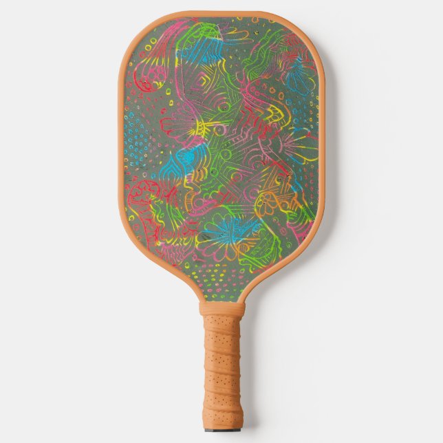 Palas De Pickleball Mosaico de flores (Anverso)