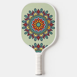 Palas De Pickleball mosaico de flores, Mandala-Pattern