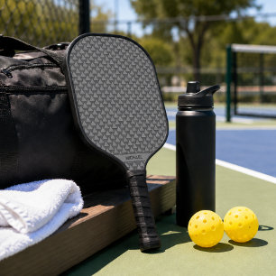 Palas De Pickleball Mosaico de triángulo monocromo con nombre personal