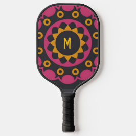 Palas De Pickleball mosaico oscuro, nombre personalizado