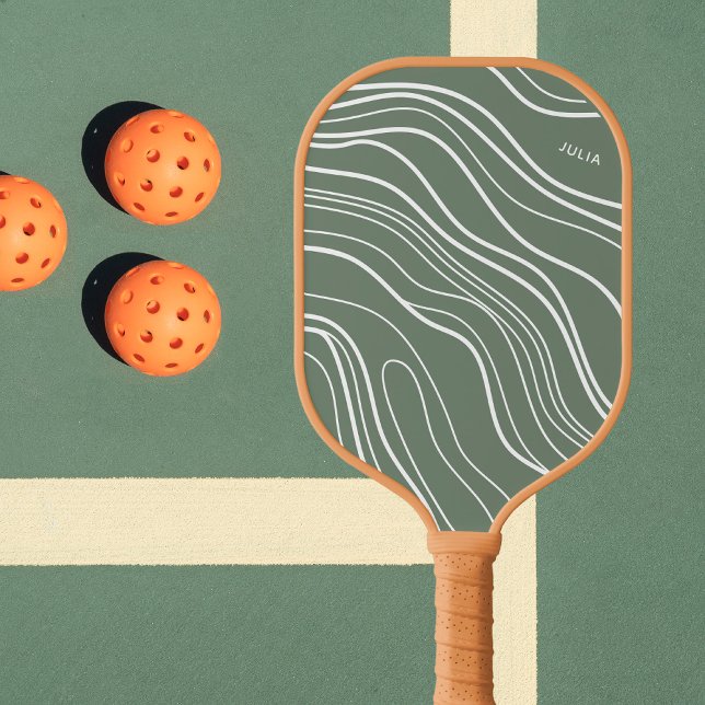 Palas De Pickleball Moss Green Wave Modern Personalizado (Subido por el creador)