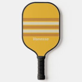 Palas De Pickleball Mostaza Retro Sunshine a través de bandas con nomb