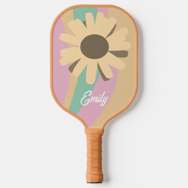 Palas De Pickleball Moto de girasol retro Wavy Paddle (Anverso)