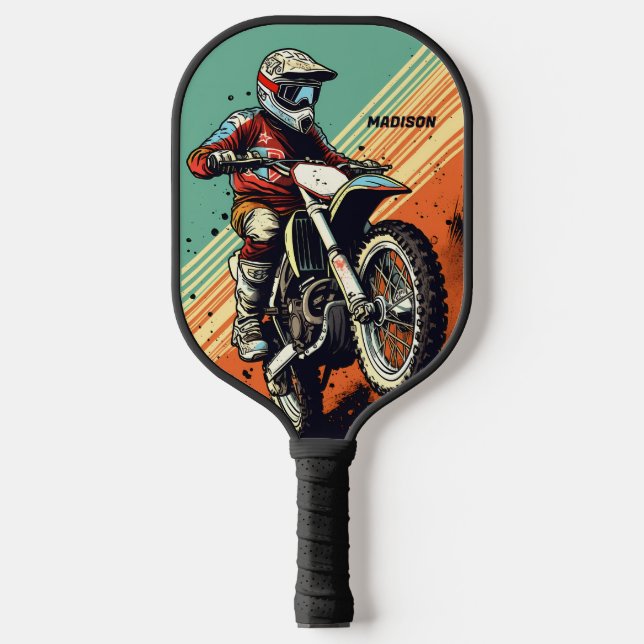 Palas De Pickleball Motocross de nombre personalizado (Anverso)