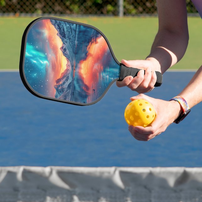 Palas De Pickleball Mountain Sunset on the Lake - Nombre personalizado (in situ)