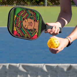 Palas De Pickleball Mujer Negra Moderna Nombre Personalizable Motivaci