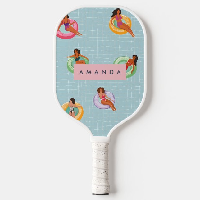 Palas De Pickleball Mujeres de verano personalizadas relajándose en lo (Anverso)