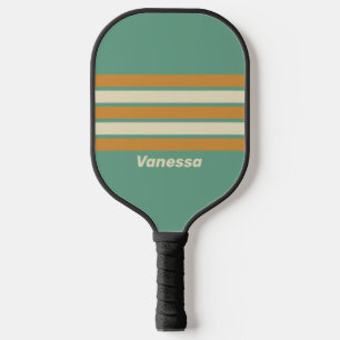 Palas De Pickleball Musgo Retro a través de Striping con Nombre