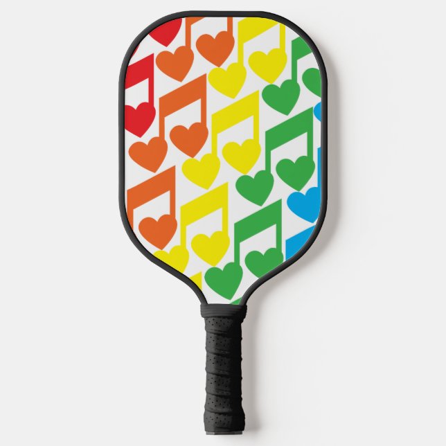 Palas De Pickleball Music Fun Notes Notation Pattern Rainbow (Anverso)