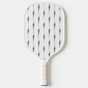 Palas De Pickleball Música Motif Melding Treble Clef Black and White
