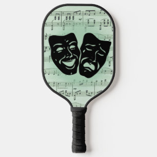 Palas De Pickleball Música verde y máscaras griegas de teatro