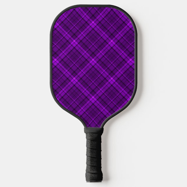Palas De Pickleball Muy hermoso patrón de cuadros brillantes púrpura (Anverso)