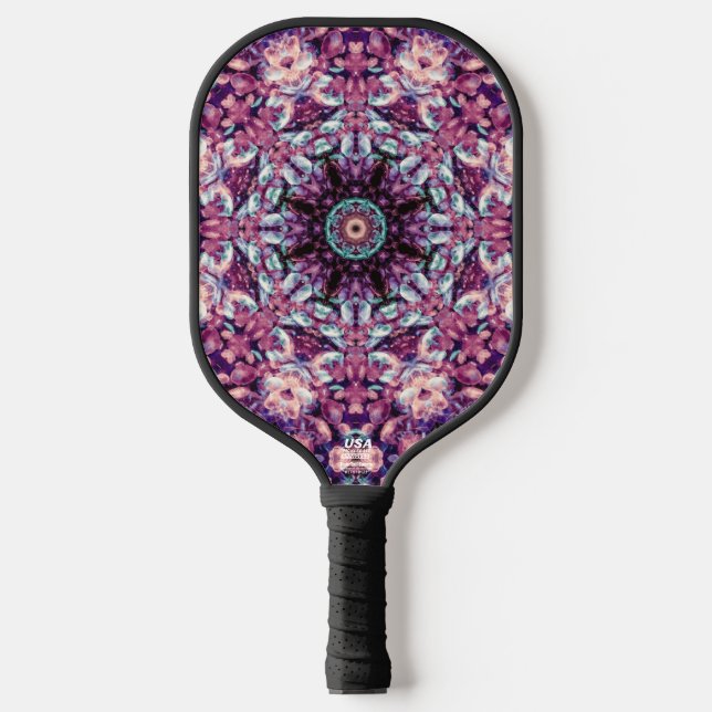 Palas De Pickleball Mystic Purple Bioluminescent Kaleidoscope Art  (Anverso)