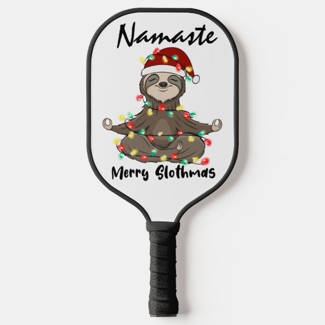 Palas De Pickleball Namaste Merry Slothmas enredado (Anverso)