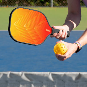 Palas De Pickleball Naranja a color amarillo geométrico oscuro