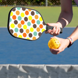 Palas De Pickleball Naranja, amarillo, marrón, puntos azules