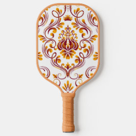 Palas De Pickleball Naranja Burgundy White Damask Floral