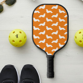 Palas De Pickleball Naranja de baloncesto de pelo largo Dachshund