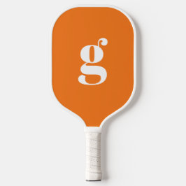 Palas De Pickleball Naranja de calabaza inicial monogramado elegante n