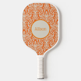 Palas De Pickleball Naranja de cosecha y Damasco blanco personalizado