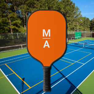 Palas De Pickleball naranja de neón - monogramas audaces