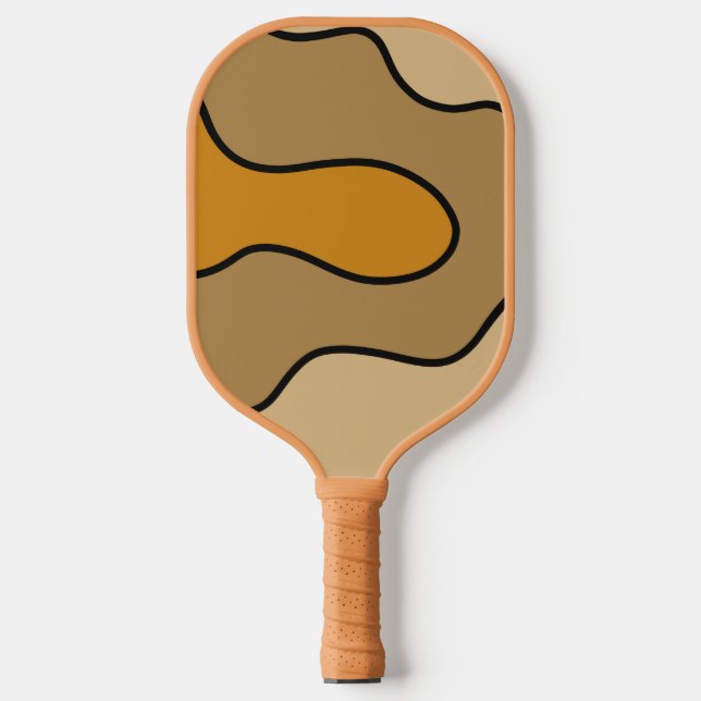 Palas De Pickleball Naranja de nombre personalizado Tan diseño negro (Anverso)