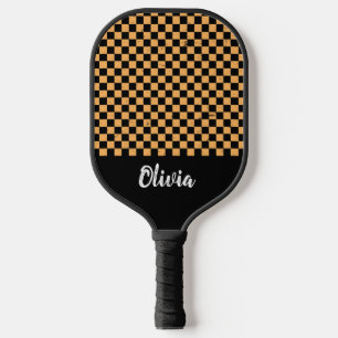 Palas De Pickleball Naranja de nombres personalizado y patente de cheq
