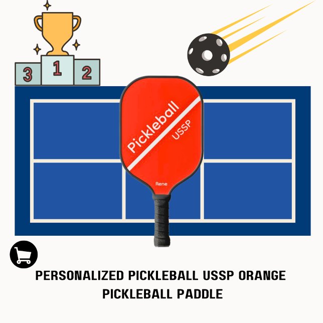 Palas De Pickleball Naranja de nombres USSP de Pickleball (Pickleball USSP Name Orange Pickleball Paddle)