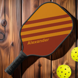 Palas De Pickleball Naranja deportivo vintage Rust dos bandas con nomb
