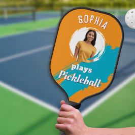 Palas De Pickleball Naranja Luz Moderno Personalizado Foto Personaliza