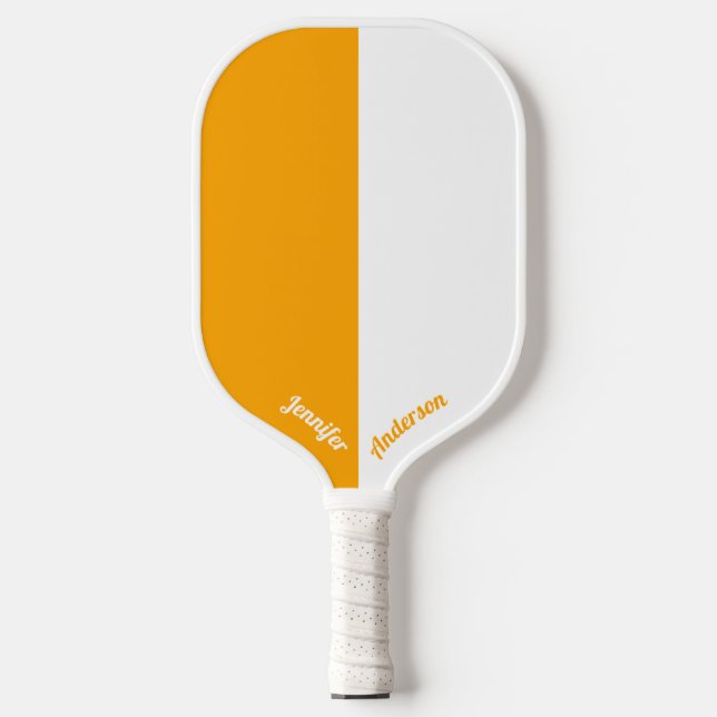 Palas De Pickleball Naranja personalizado y blanco (Anverso)