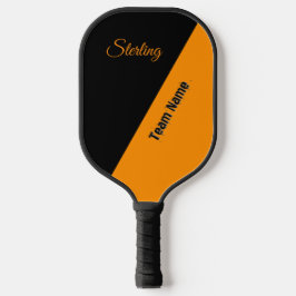 Palas De Pickleball Naranja Princeton y negro con dos áreas de texto