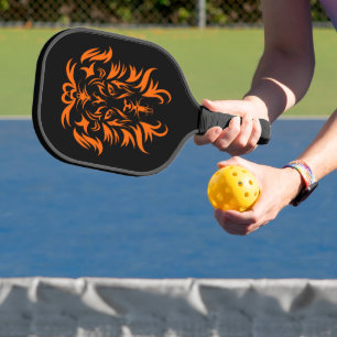 Palas De Pickleball Naranja Safari Lion Head Tribal Art