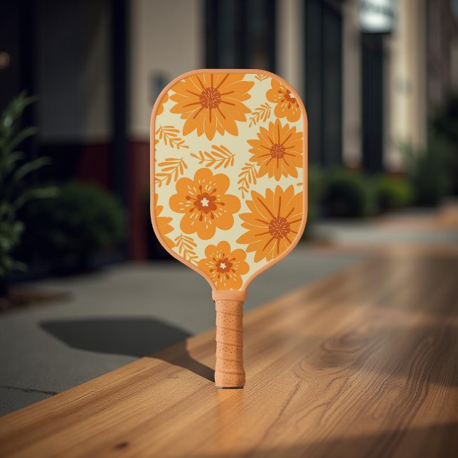 Palas De Pickleball Naranja sensacional Floral 70 Boho Botanical Sprin (Subido por el creador)